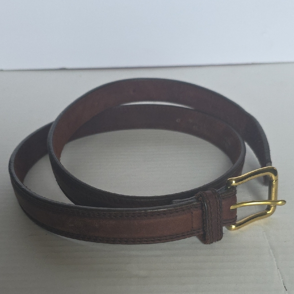 Harness Leathed Oil Tanned Brown Equestrian Belt with Gold Buckle Size 42